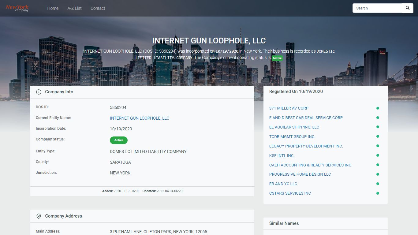 INTERNET GUN LOOPHOLE, LLC - New York Company